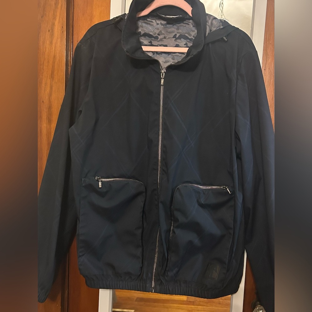 EUC women’s Karl lagerfeld navy blue lightweight jacket